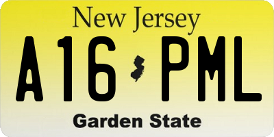 NJ license plate A16PML