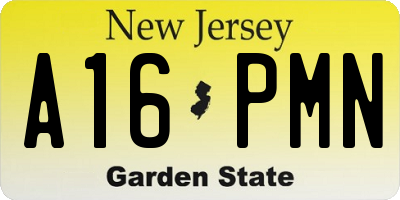 NJ license plate A16PMN