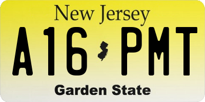NJ license plate A16PMT