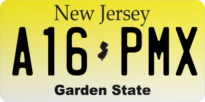 NJ license plate A16PMX