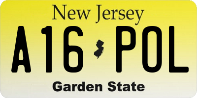 NJ license plate A16POL