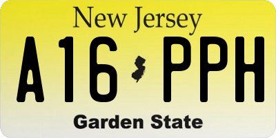 NJ license plate A16PPH