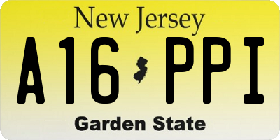 NJ license plate A16PPI