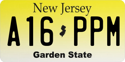 NJ license plate A16PPM