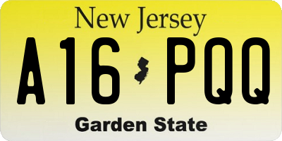 NJ license plate A16PQQ