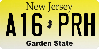 NJ license plate A16PRH