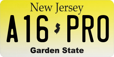 NJ license plate A16PRO
