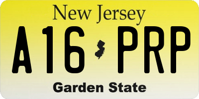NJ license plate A16PRP