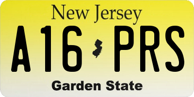 NJ license plate A16PRS