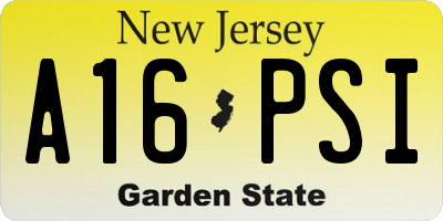 NJ license plate A16PSI