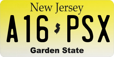 NJ license plate A16PSX