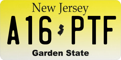 NJ license plate A16PTF