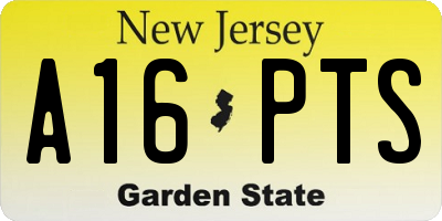 NJ license plate A16PTS