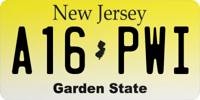 NJ license plate A16PWI