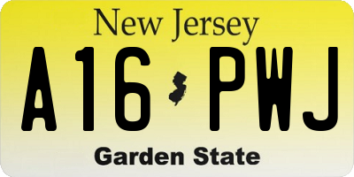 NJ license plate A16PWJ