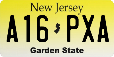 NJ license plate A16PXA