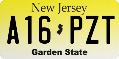 NJ license plate A16PZT