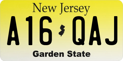 NJ license plate A16QAJ
