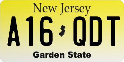 NJ license plate A16QDT