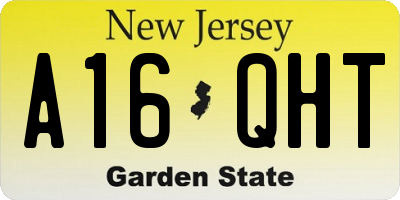 NJ license plate A16QHT