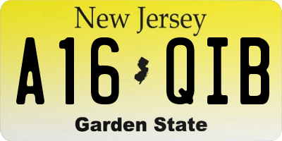 NJ license plate A16QIB