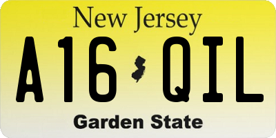 NJ license plate A16QIL