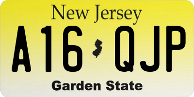 NJ license plate A16QJP