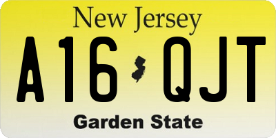 NJ license plate A16QJT