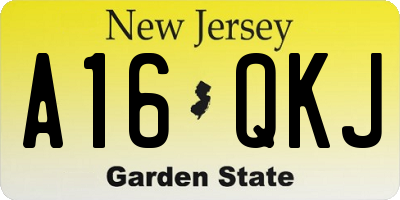 NJ license plate A16QKJ