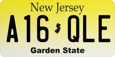 NJ license plate A16QLE