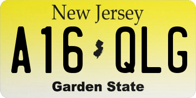NJ license plate A16QLG
