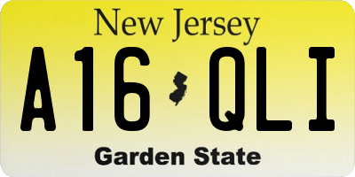 NJ license plate A16QLI