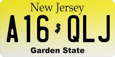 NJ license plate A16QLJ