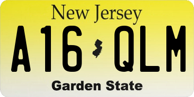 NJ license plate A16QLM