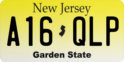 NJ license plate A16QLP