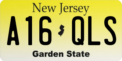 NJ license plate A16QLS