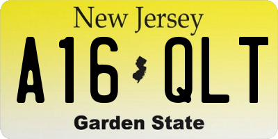 NJ license plate A16QLT
