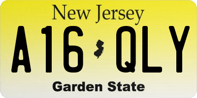 NJ license plate A16QLY