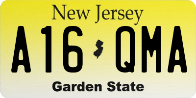 NJ license plate A16QMA