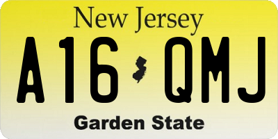 NJ license plate A16QMJ