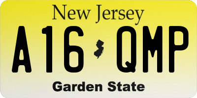NJ license plate A16QMP