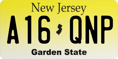 NJ license plate A16QNP