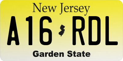 NJ license plate A16RDL