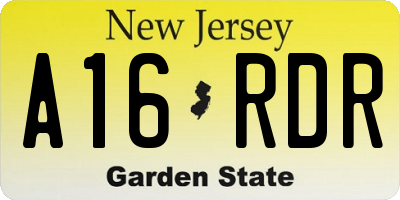 NJ license plate A16RDR