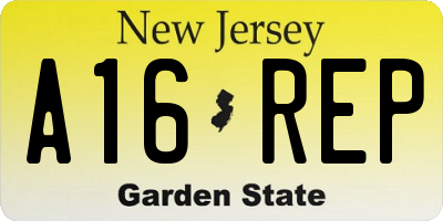 NJ license plate A16REP