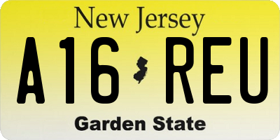 NJ license plate A16REU