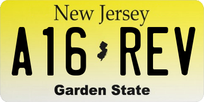 NJ license plate A16REV