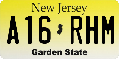 NJ license plate A16RHM