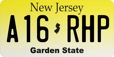 NJ license plate A16RHP