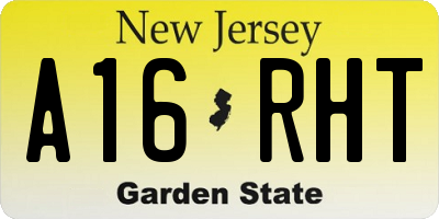 NJ license plate A16RHT